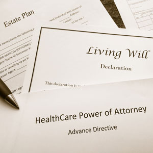 Living Will and Healthcare Power of Attorney documents.